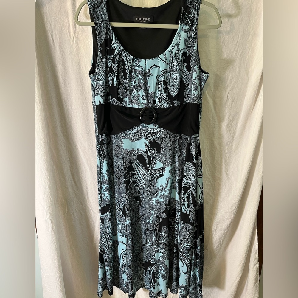Perceptions Black and Blue Paisley Dress by Perceptions. Perfect condition.